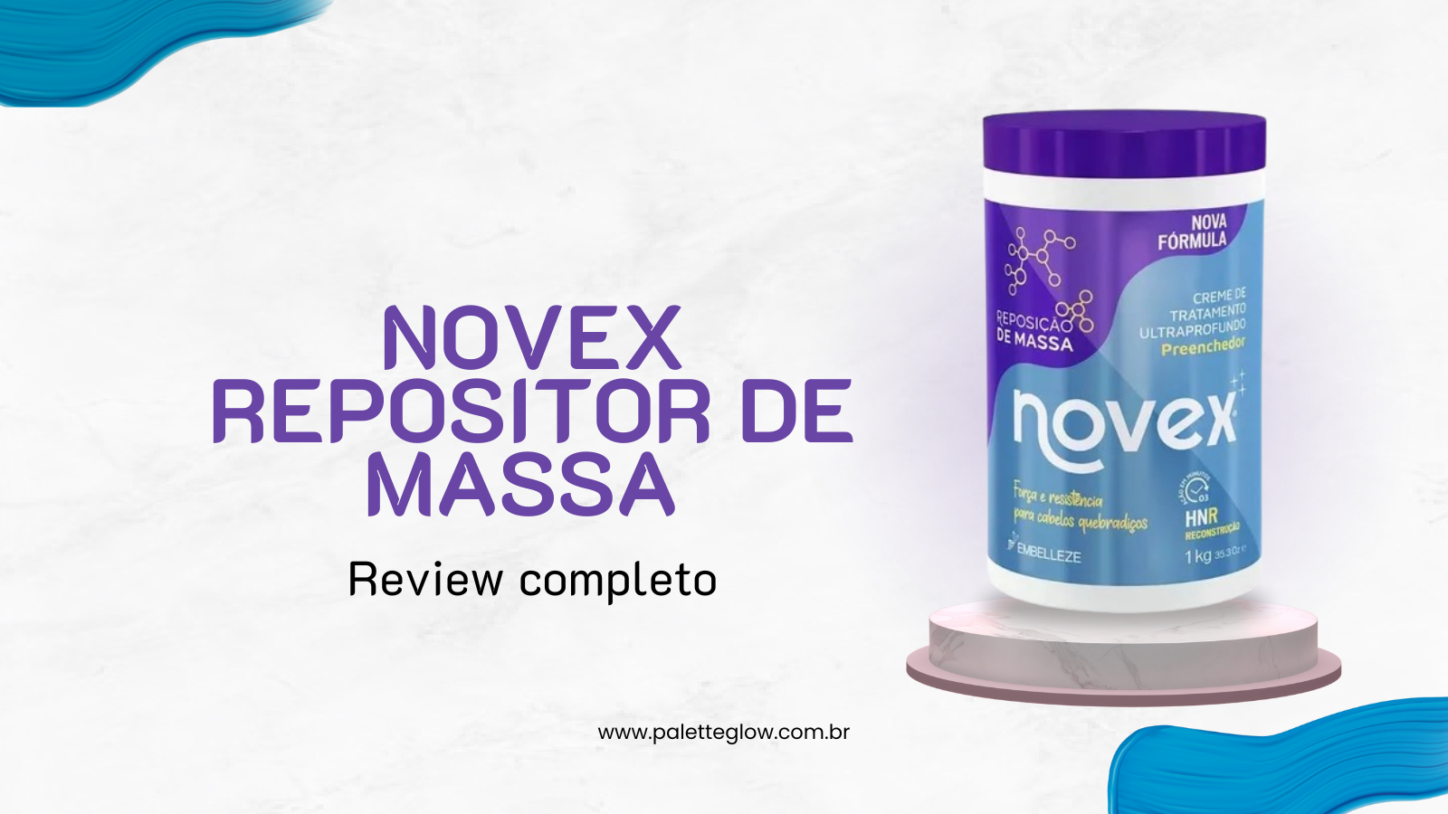 Novex Repositor de Massa máscara de tratamento para cabelos danificados, fortalecendo e reconstruindo os fios